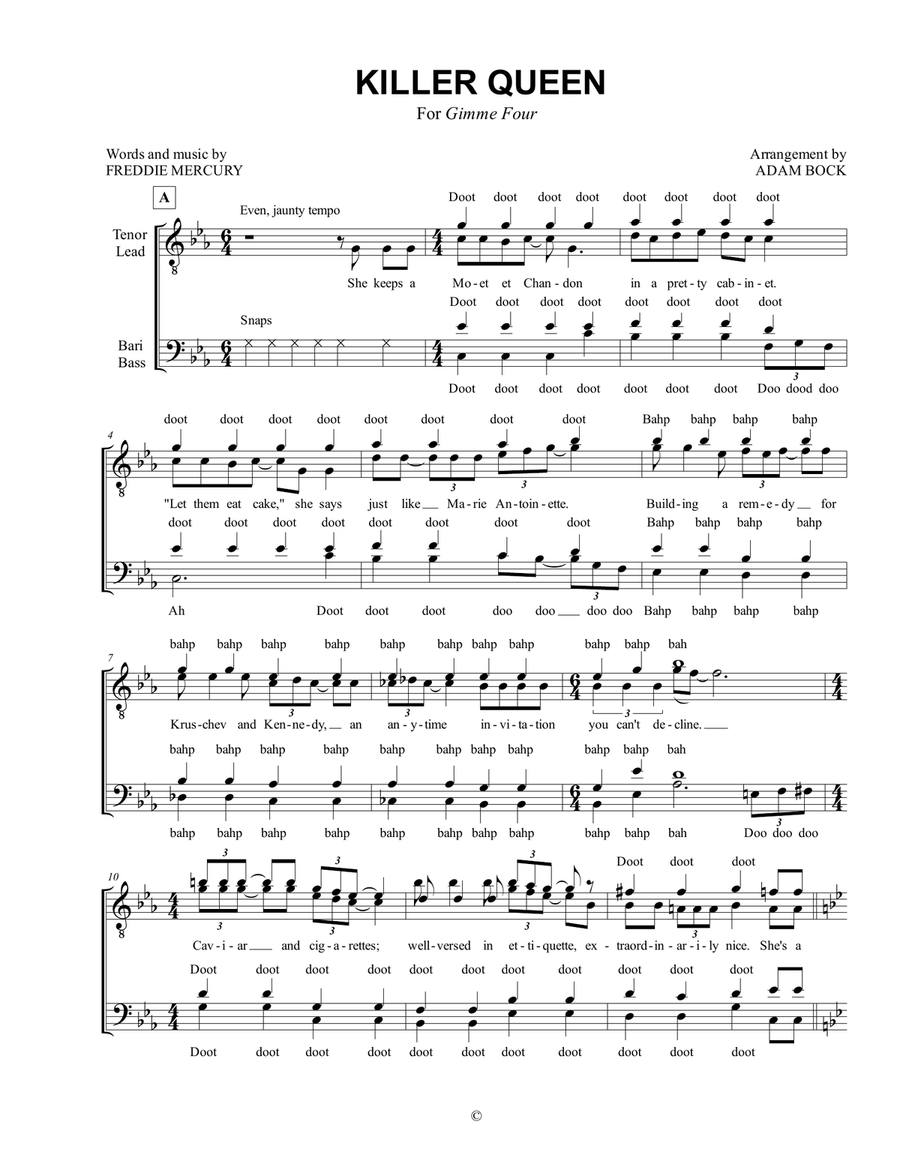 Killer Queen Killer Queen Voice scores gallery preview page 1