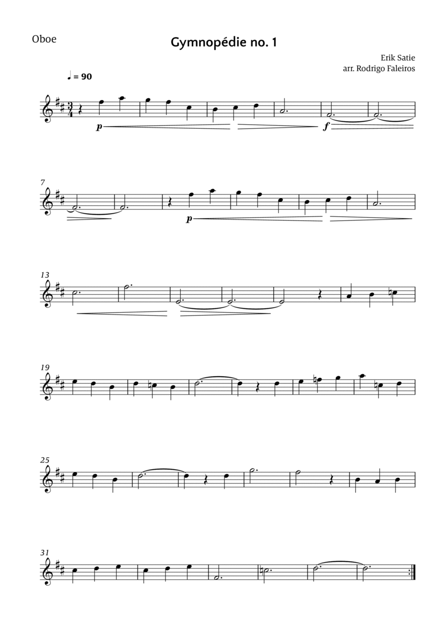 Gymnopédie no. 1 Chamber Music scores gallery preview page 1