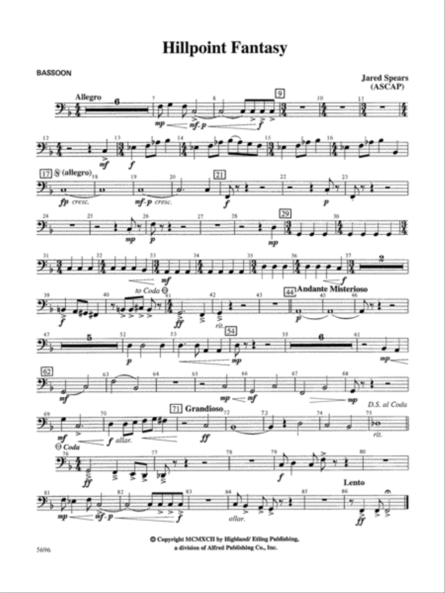 Hill Point Fantasy (Overture for Orchestra): Bassoon Full Orchestra scores gallery preview page 1