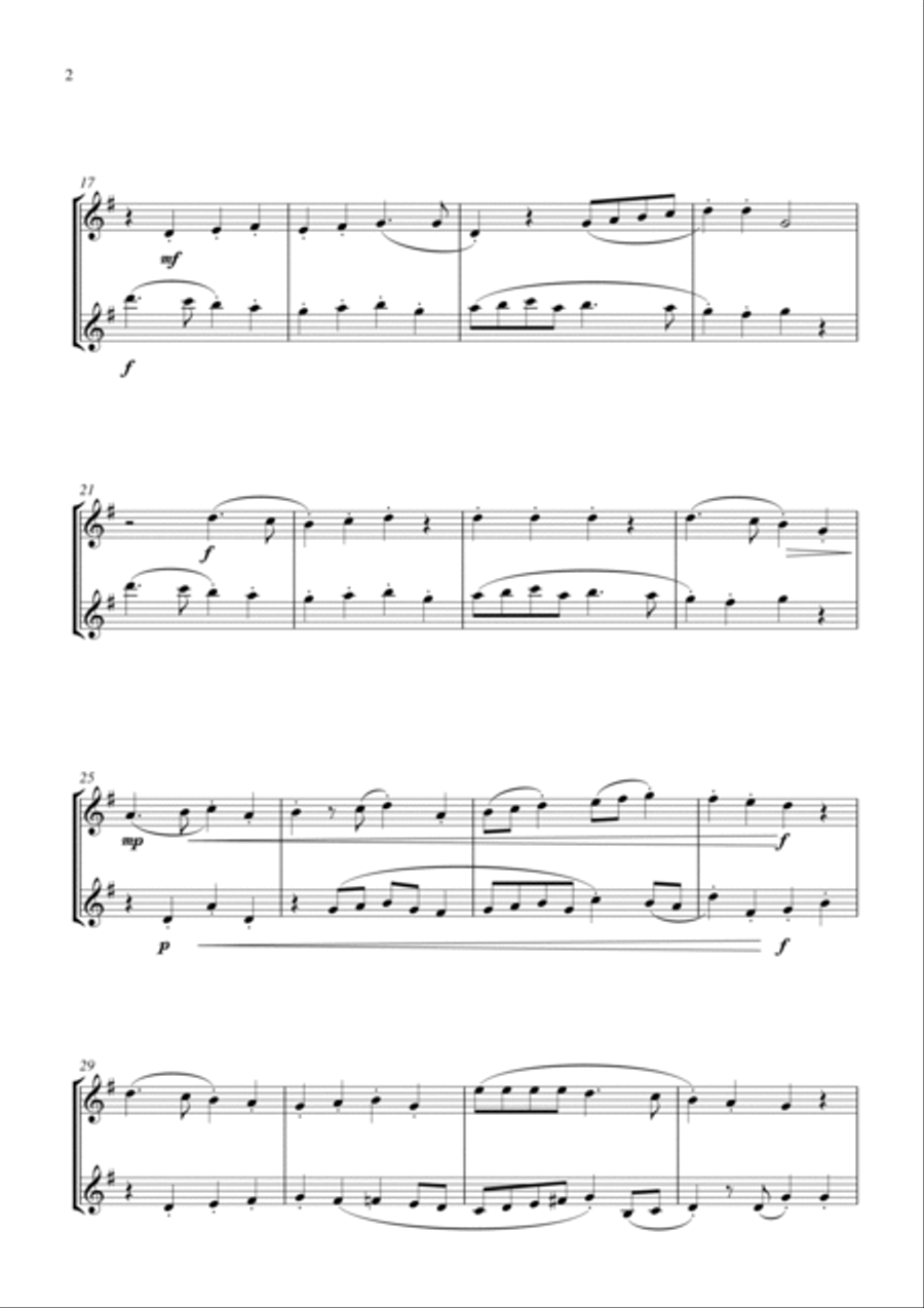 Deck the Halls (for oboe duet, suitable for grades 2-6) Woodwind Duet scores gallery preview page 2