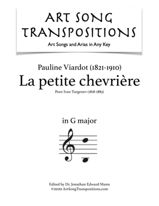 VIARDOT: La petite chevrière (transposed to G major)