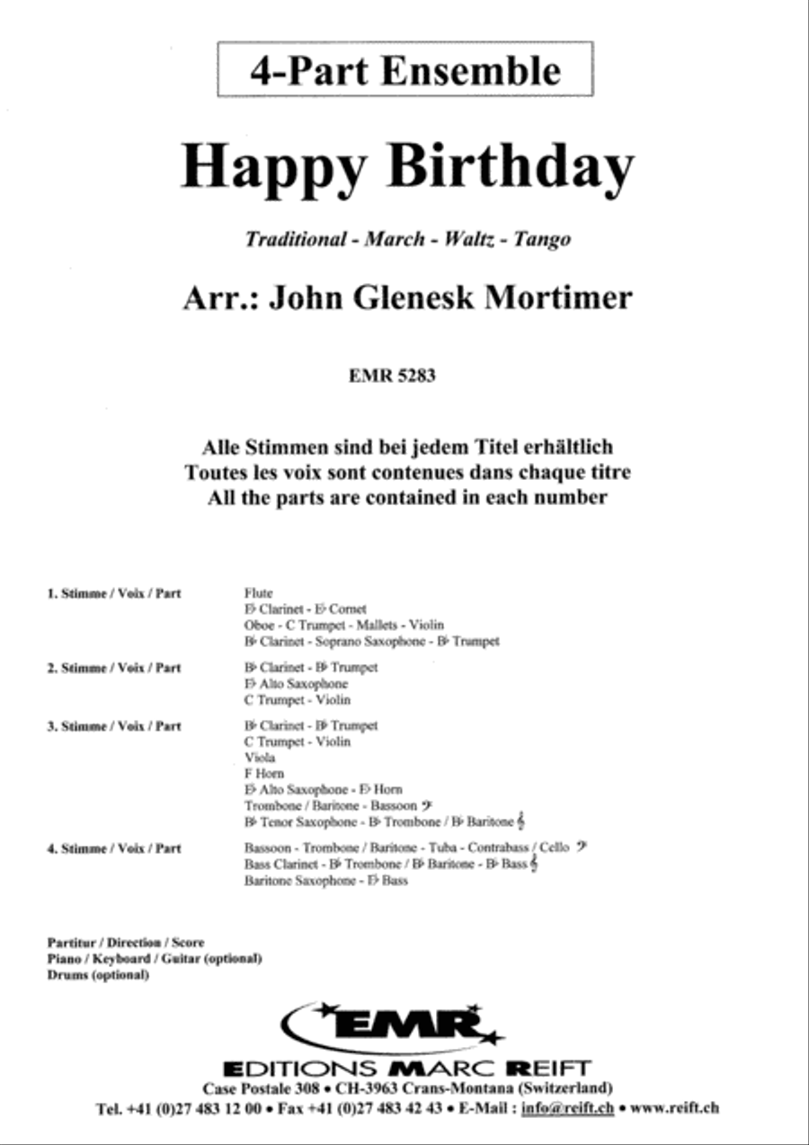 Happy Birthday Happy Birthday Concert Band scores gallery preview page 2
