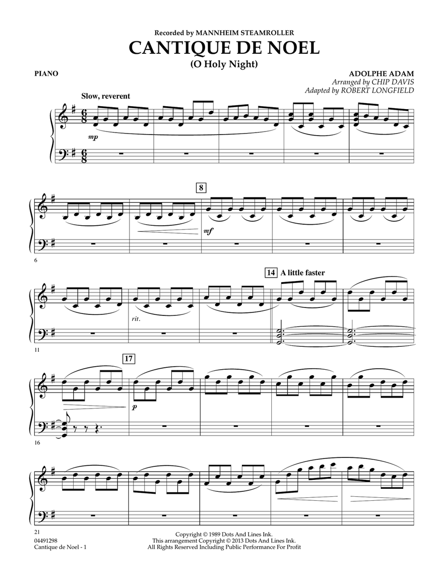 Cantique de Noel (O Holy Night) - Piano Orchestra scores gallery preview page 1