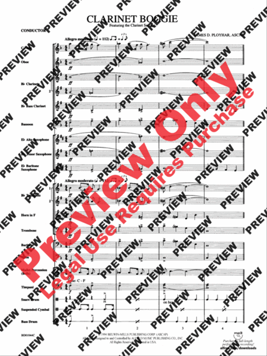 Clarinet Boogie Concert Band scores gallery preview page 3