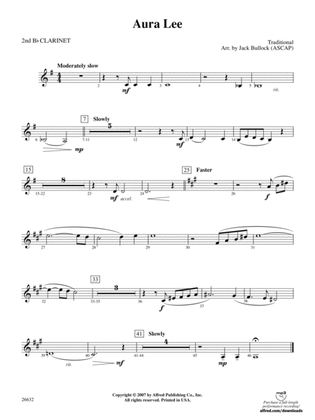 Aura Lee: 2nd B-flat Clarinet