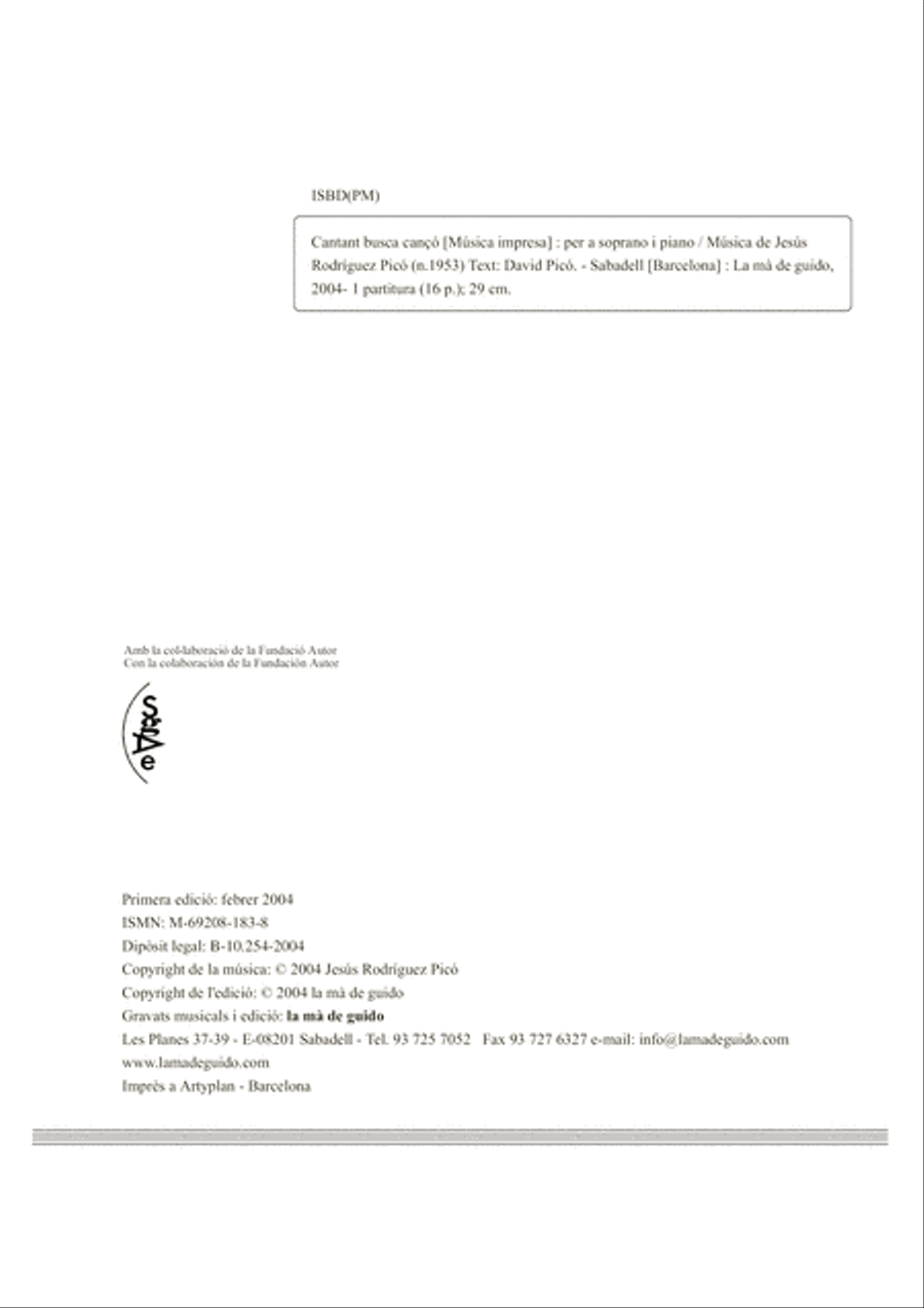 Cantant busca cançó Soprano Voice scores gallery preview page 4