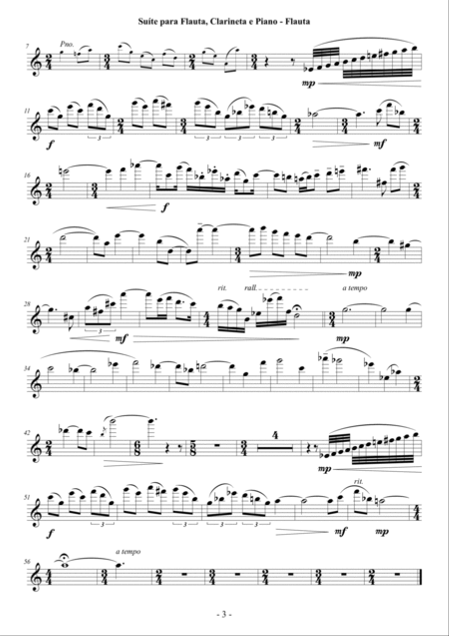 Suite for Flute, Clarinet and Piano Woodwind Duet scores gallery preview page 3