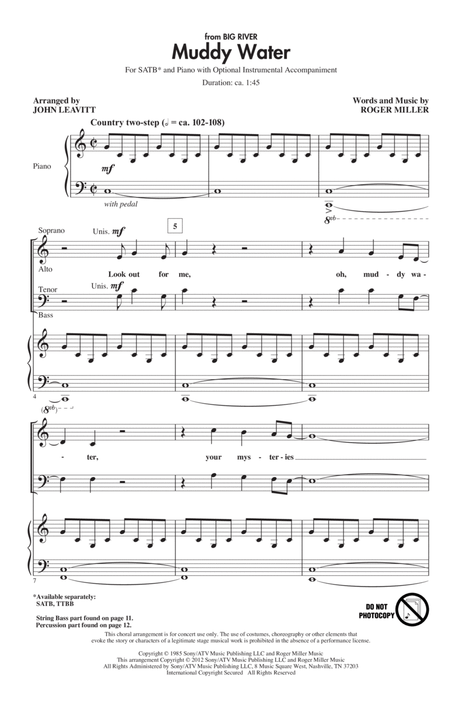 Muddy Water 4-Part scores gallery preview page 1