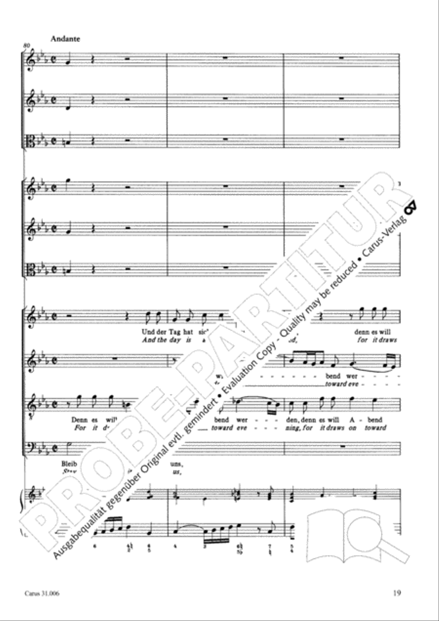 Stay with us, for it draws on toward evening (Bleib bei uns, denn es will Abend werden) 4-Part scores gallery preview page 20