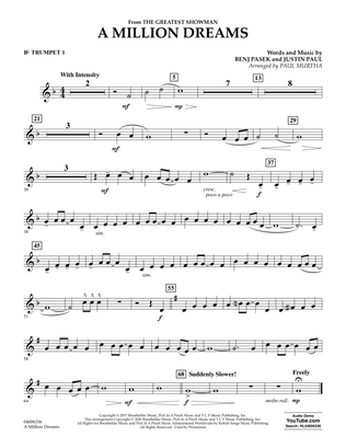 Book cover for A Million Dreams (from The Greatest Showman) (arr. Paul Murtha) - Bb Trumpet 1
