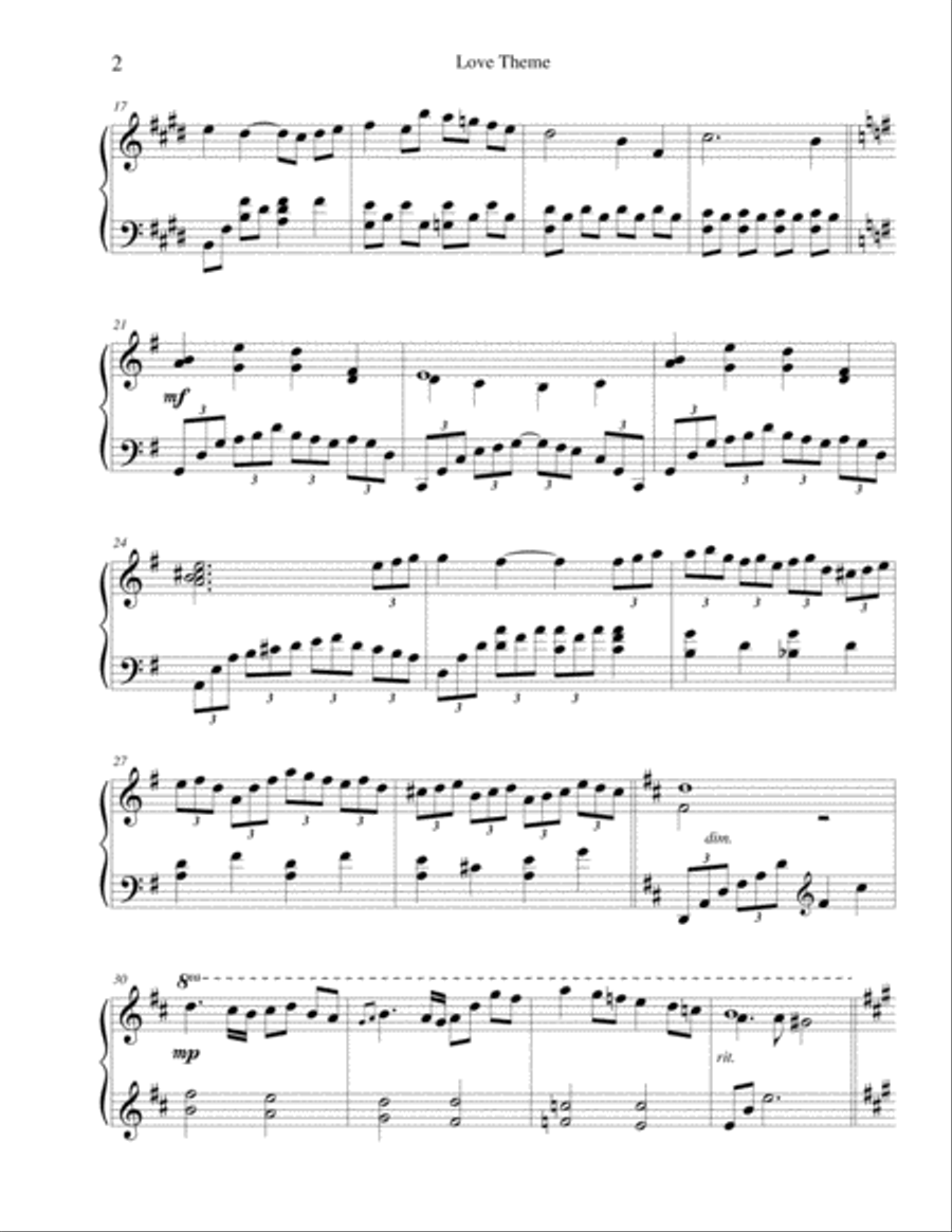 Love Theme Piano Solo scores gallery preview page 2