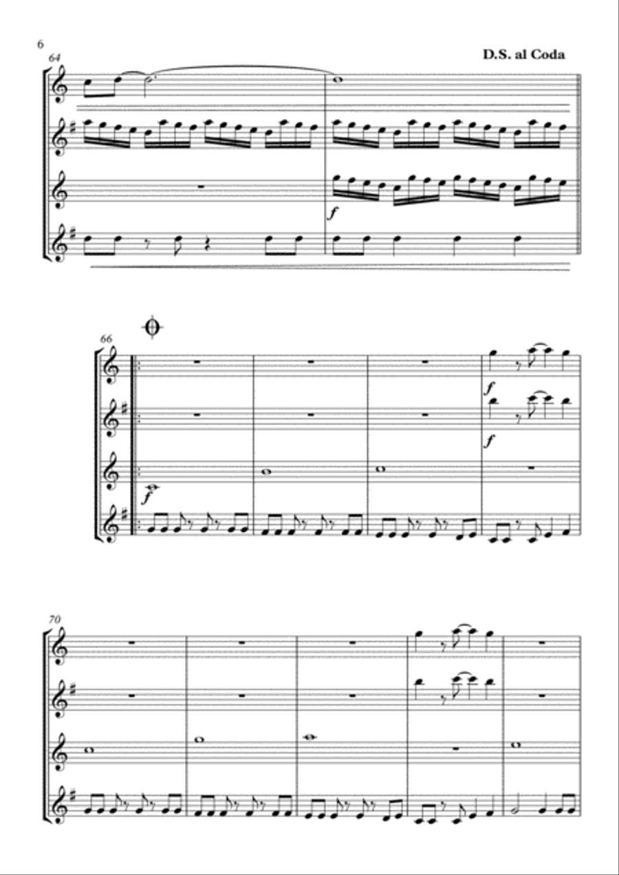 Take On Me Woodwind Quartet scores gallery preview page 6