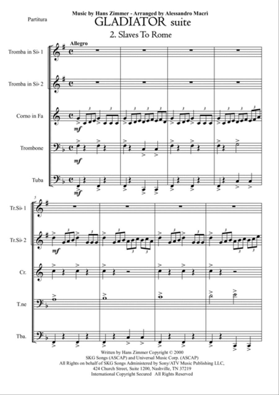 Slaves To Rome Brass Ensemble scores gallery preview page 2