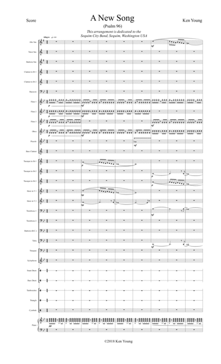 A New Song by Ken Young (Psalm 96) for Concert Band