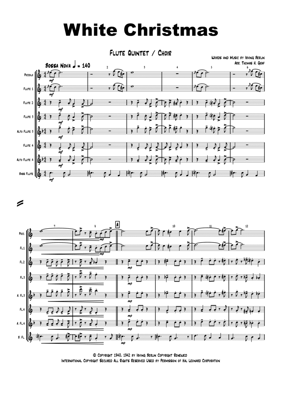 White Christmas Woodwind Ensemble scores gallery preview page 1