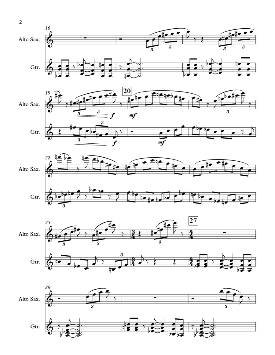 Modern Jazz Suite for Alto Sax and Guitar Alto Saxophone scores gallery preview page 2
