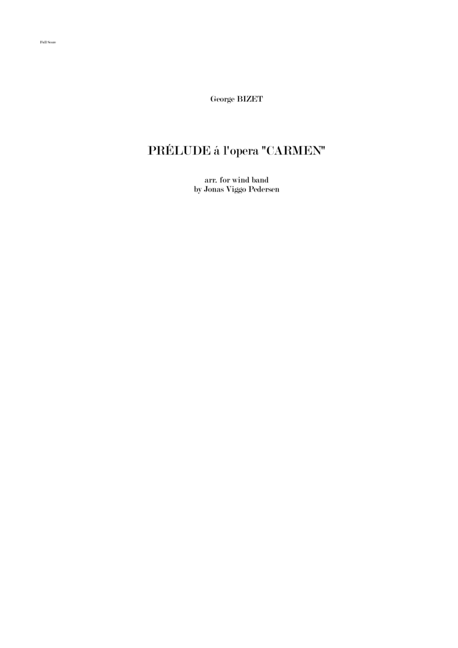 Prélude a l'opera CARMEN Concert Band scores gallery preview page 1