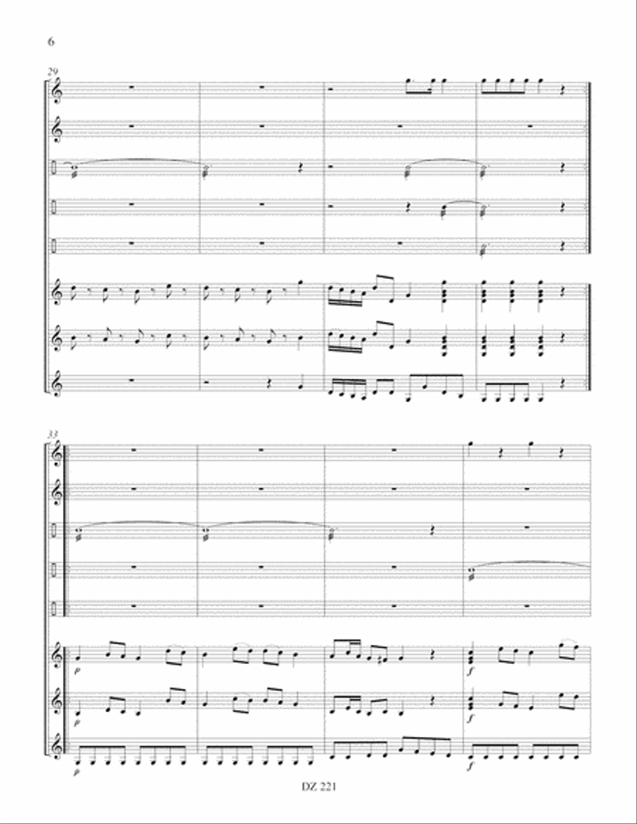La symphonie des jouets Guitar Ensemble scores gallery preview page 6