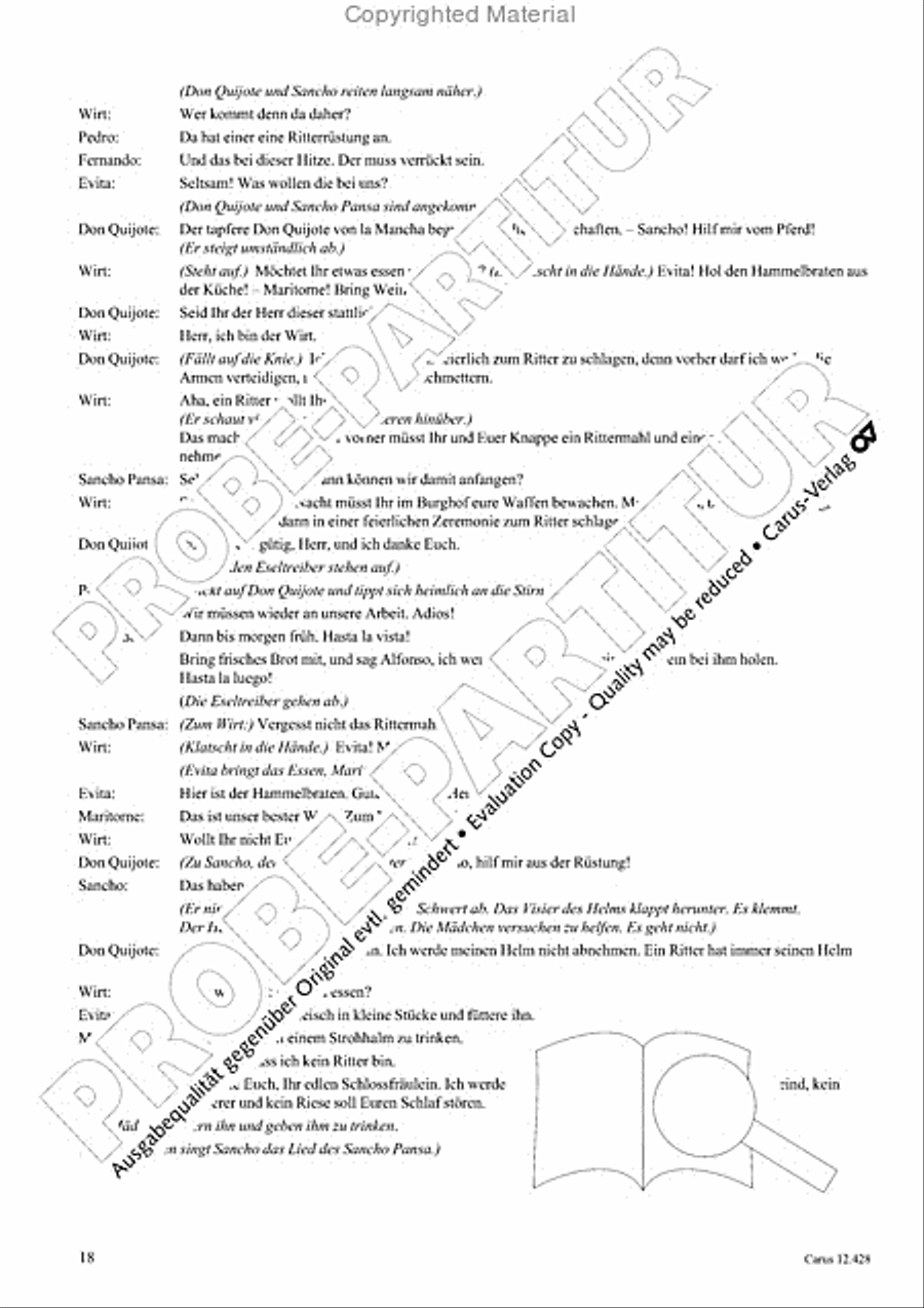 Die seltsamen Abenteuer von Don Quijote und Sancho Pansa Unison Choir scores gallery preview page 20
