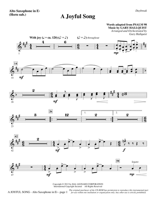 A Joyful Song - Alto Sax (sub. Horn)