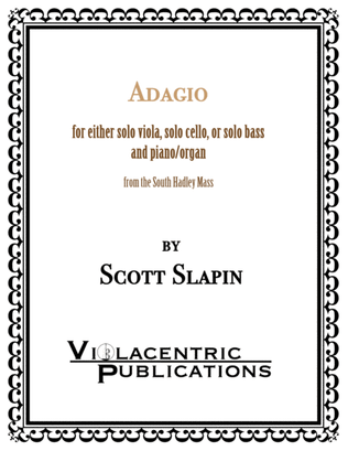 Book cover for Adagio for solo viola and piano (or cello or bass)