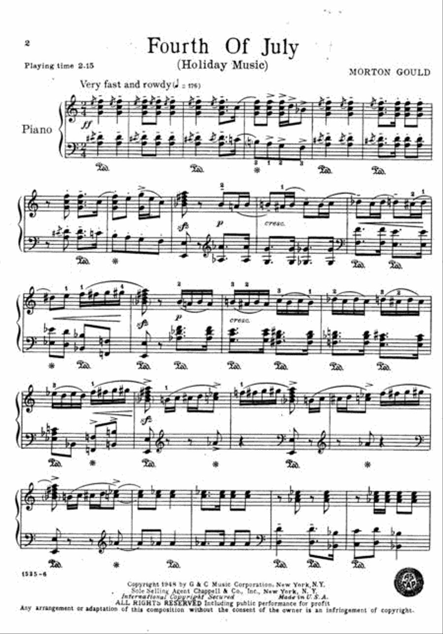 Fourth of July Piano Solo scores gallery preview page 2