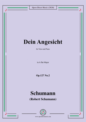 Book cover for Schumann-Dein Angesicht Op.127 No.2,in A flat Major