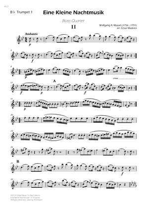 Eine Kleine Nachtmusik (2 mov.) - Brass Quartet (Individual Parts)