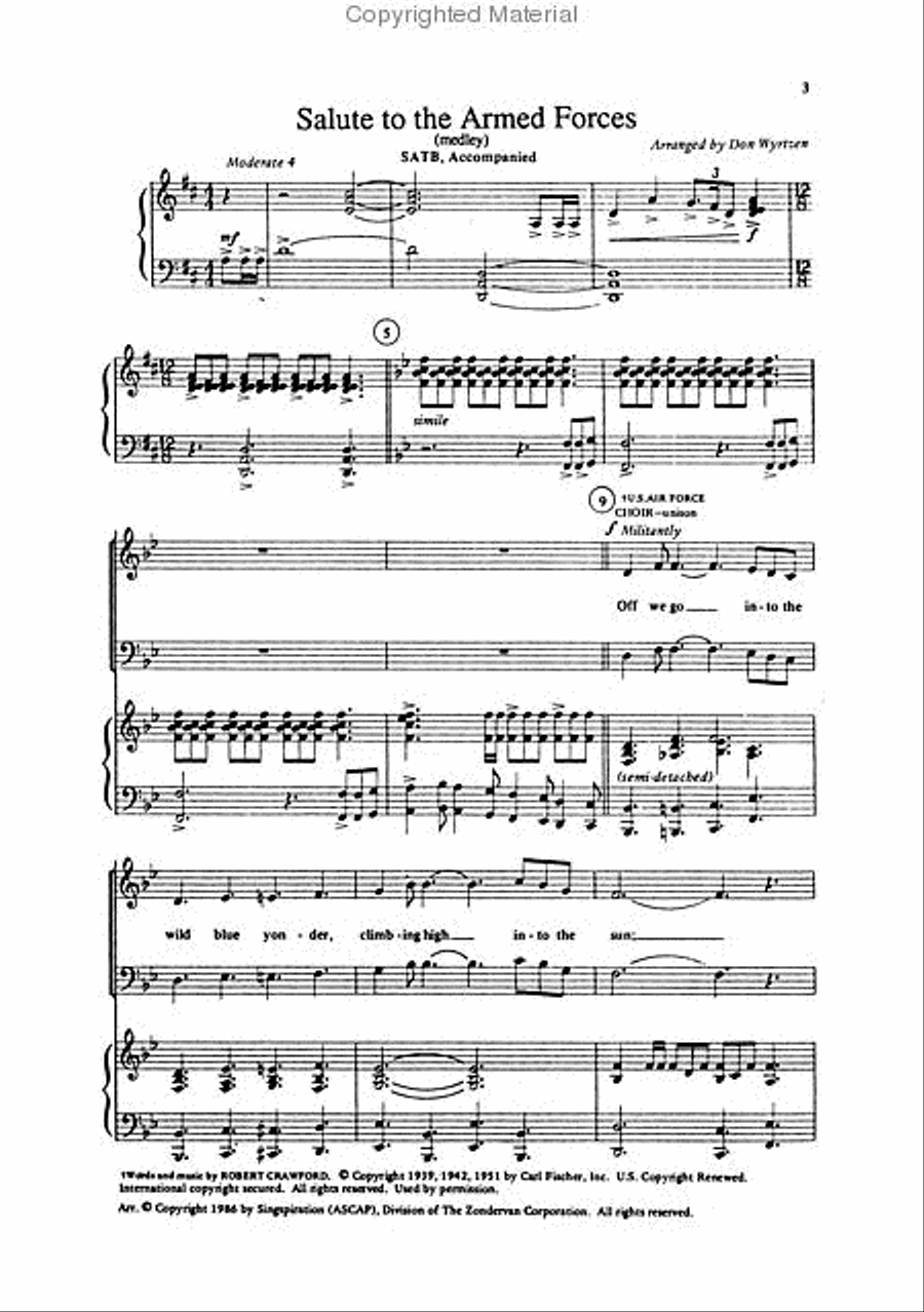 Salute to the Armed Forces (Medley) 4-Part scores gallery preview page 2