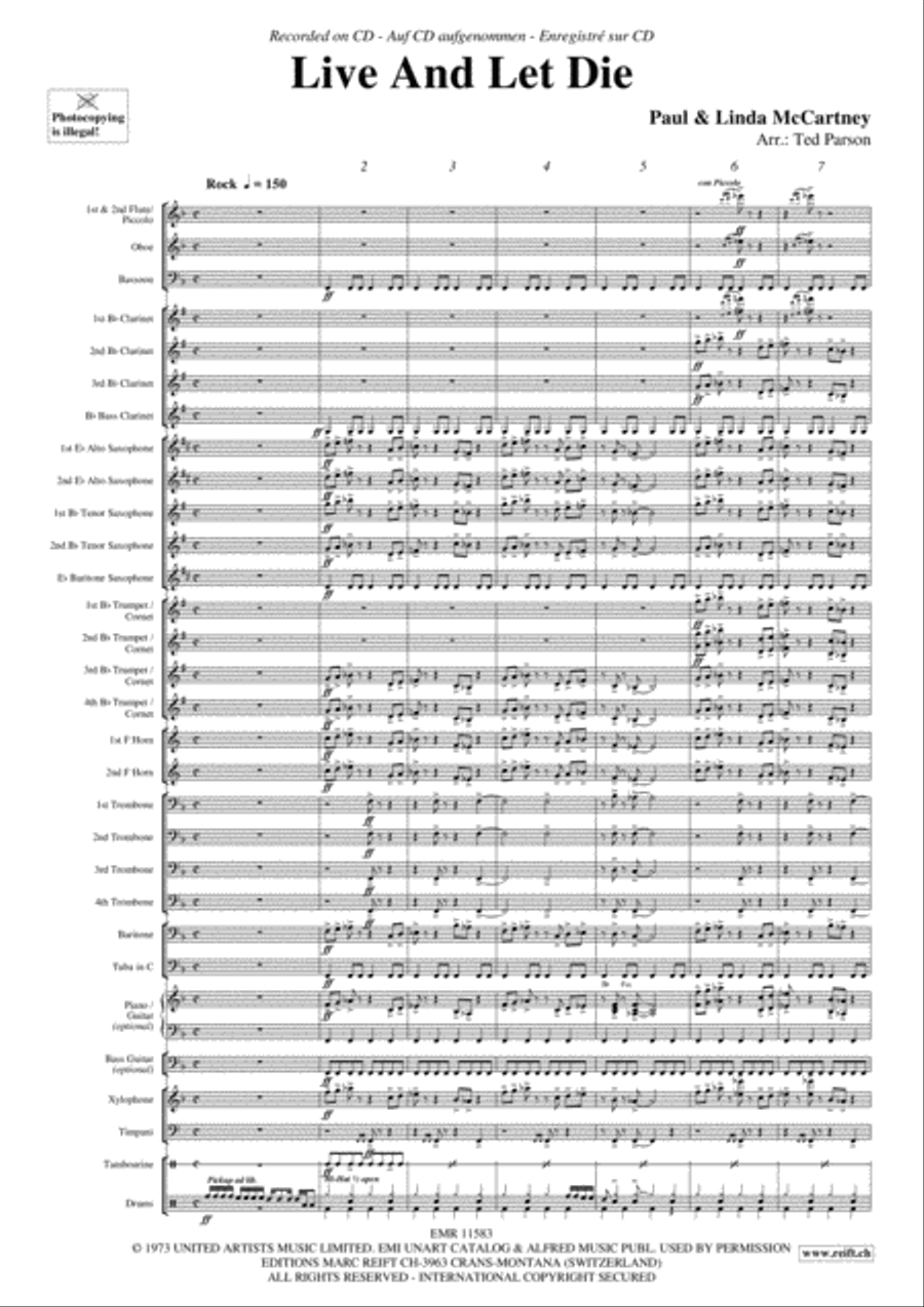 Live And Let Die Live And Let Die Concert Band scores gallery preview page 4