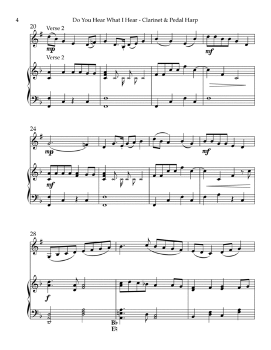 Do You Hear What I Hear B-Flat Clarinet scores gallery preview page 4