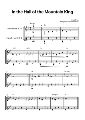 In the Hall of the Mountain King - Horn Duet with Chord Notations