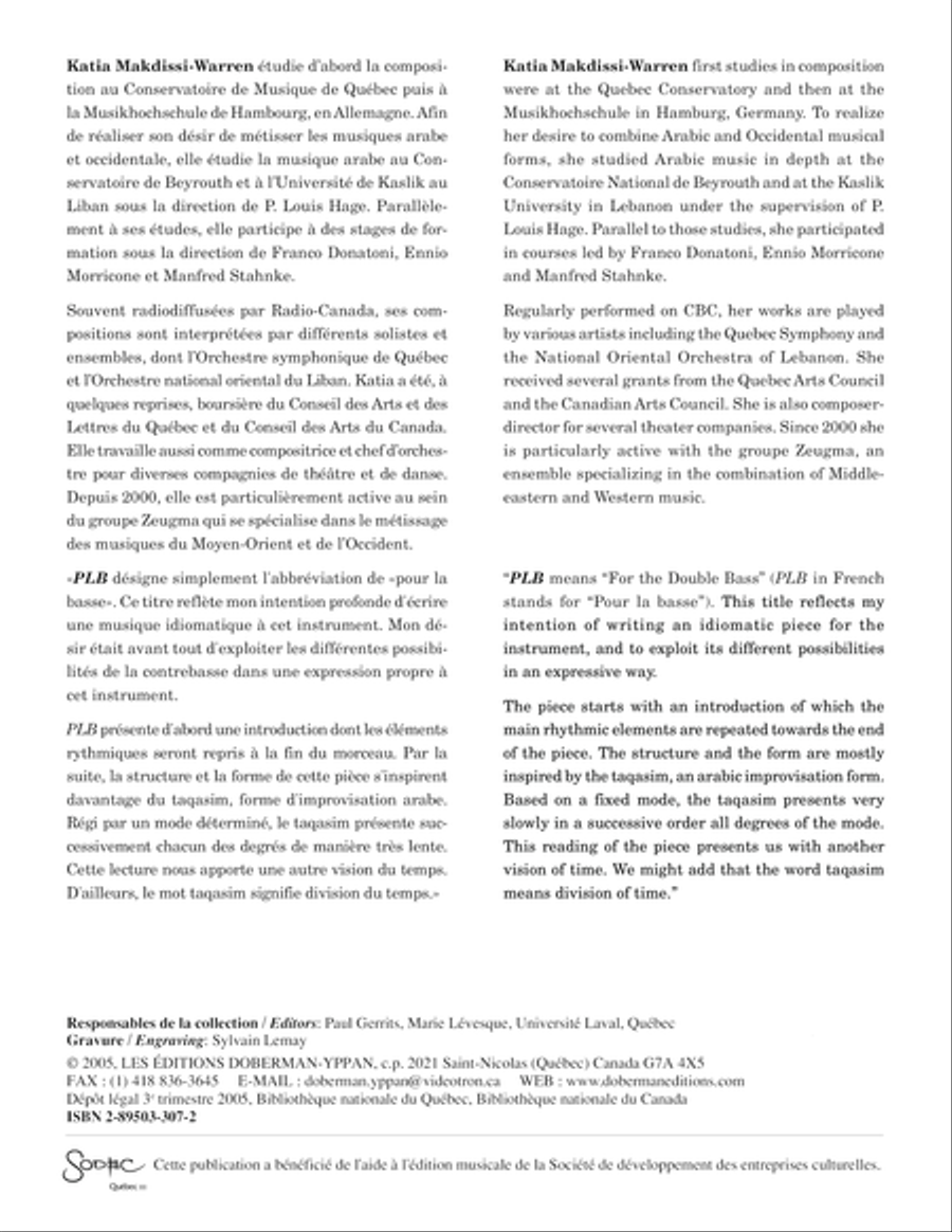 PLB Double Bass scores gallery preview page 1
