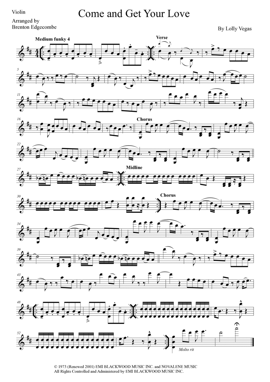 Come And Get Your Love String Duet scores gallery preview page 1