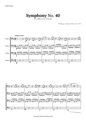 Book cover for Symphony No. 40 by Mozart for Tuba Quartet