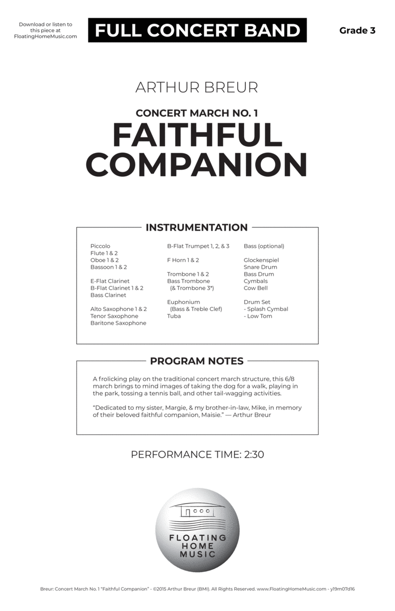 Concert March No. 1: "Faithful Companion" - Concert Band image number null