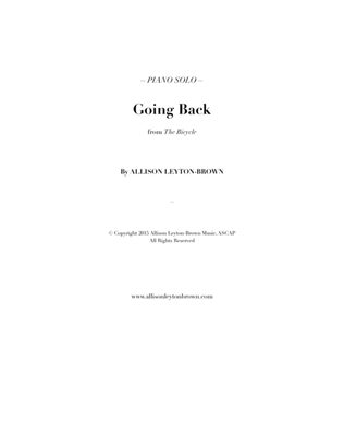 Going Back - Evocative Piano Solo - by Allison Leyton-Brown