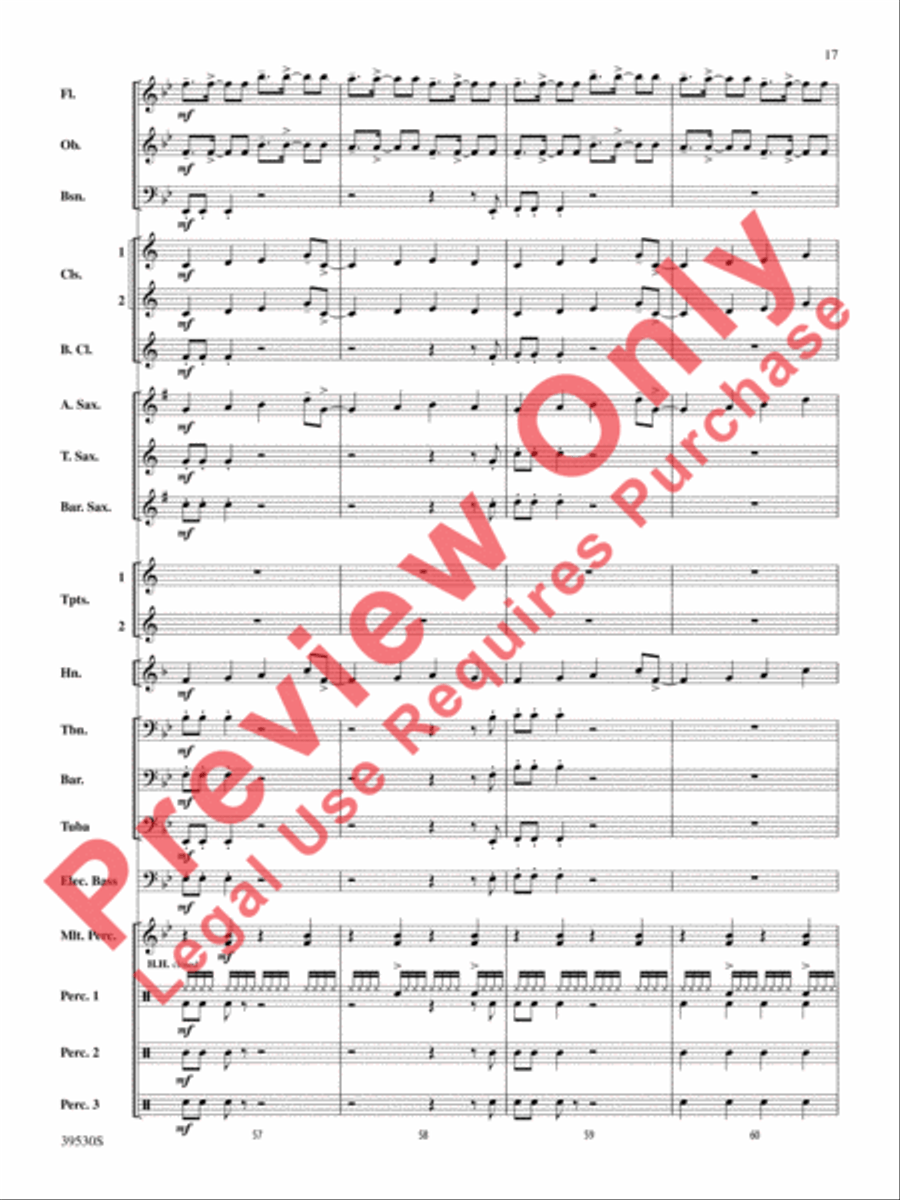 Teenage Dream / Super Bass Concert Band scores gallery preview page 18