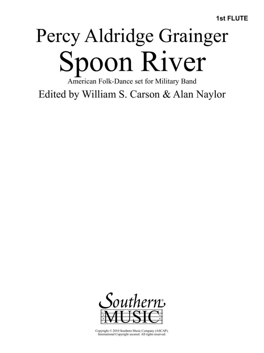 Spoon River - Flute 1 Spoon River - Flute 1 Concert Band scores gallery preview page 1