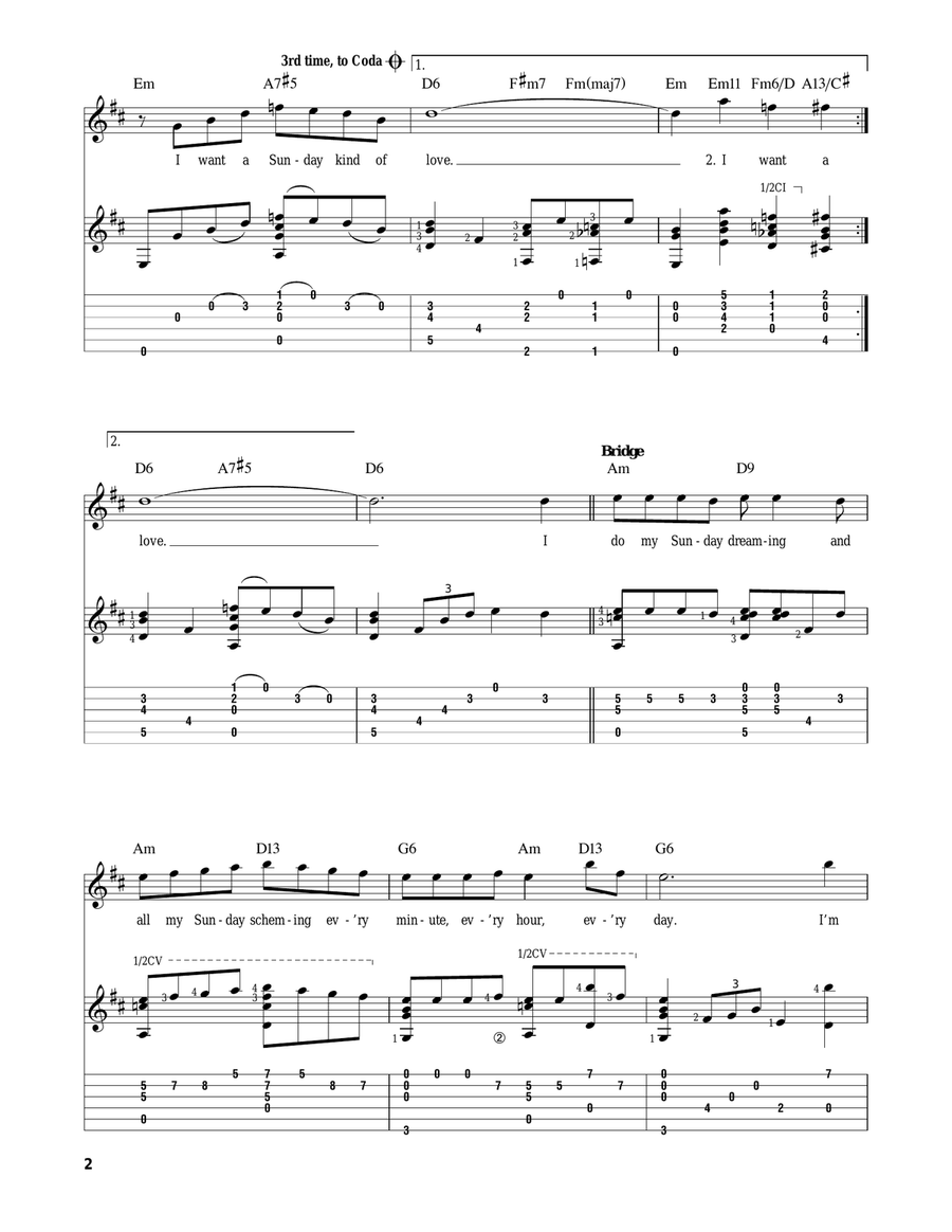 A Sunday Kind Of Love A Sunday Kind Of Love Electric Guitar scores gallery preview page 2