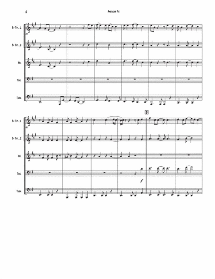 American Pie Brass Quintet scores gallery preview page 4