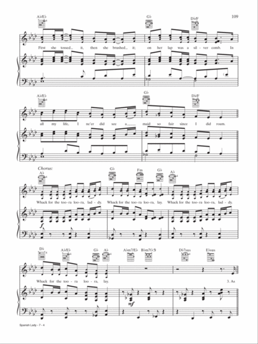 Spanish Lady Piano, Vocal, Guitar scores gallery preview page 4