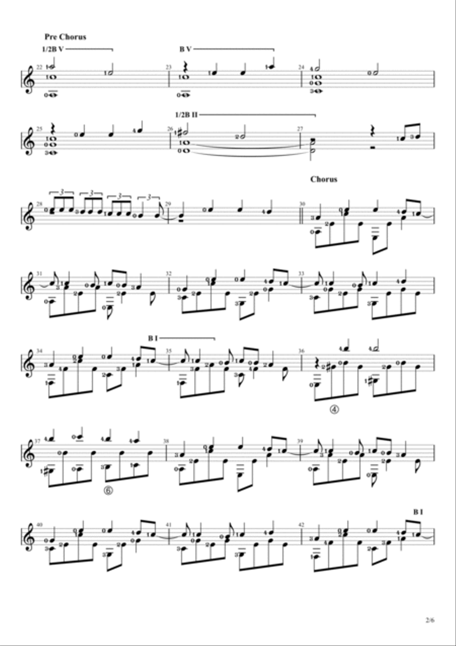 Fallin Guitar Solo scores gallery preview page 2