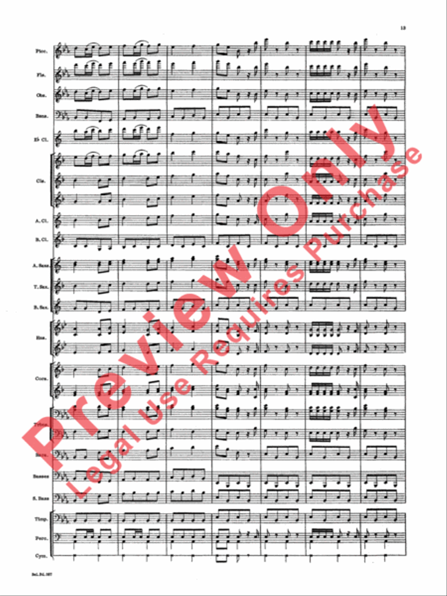 March and Procession of Bacchus Concert Band scores gallery preview page 12