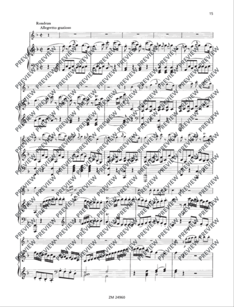 Sonata F major KV 376 (374d) Flute Solo scores gallery preview page 16