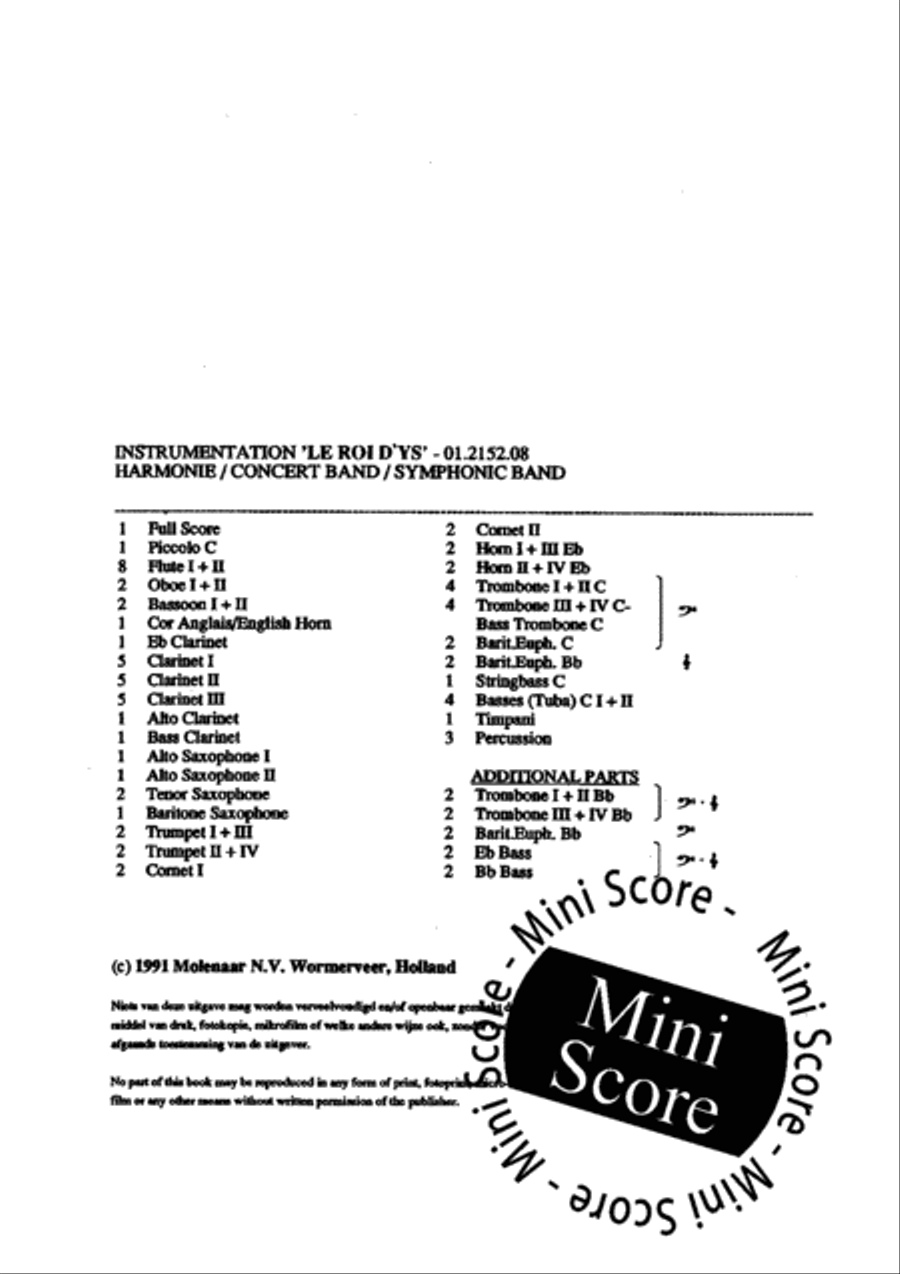 Le Roi D'Ys Concert Band scores gallery preview page 5