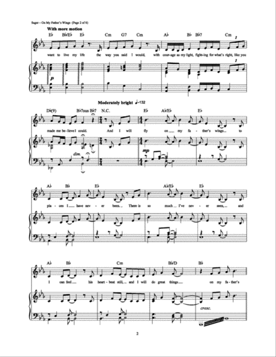 On My Father's Wings Piano, Vocal, Guitar scores gallery preview page 2