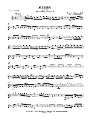 Allegro from Brandenburg Concerto No. 3 - 1st Bb Clarinet
