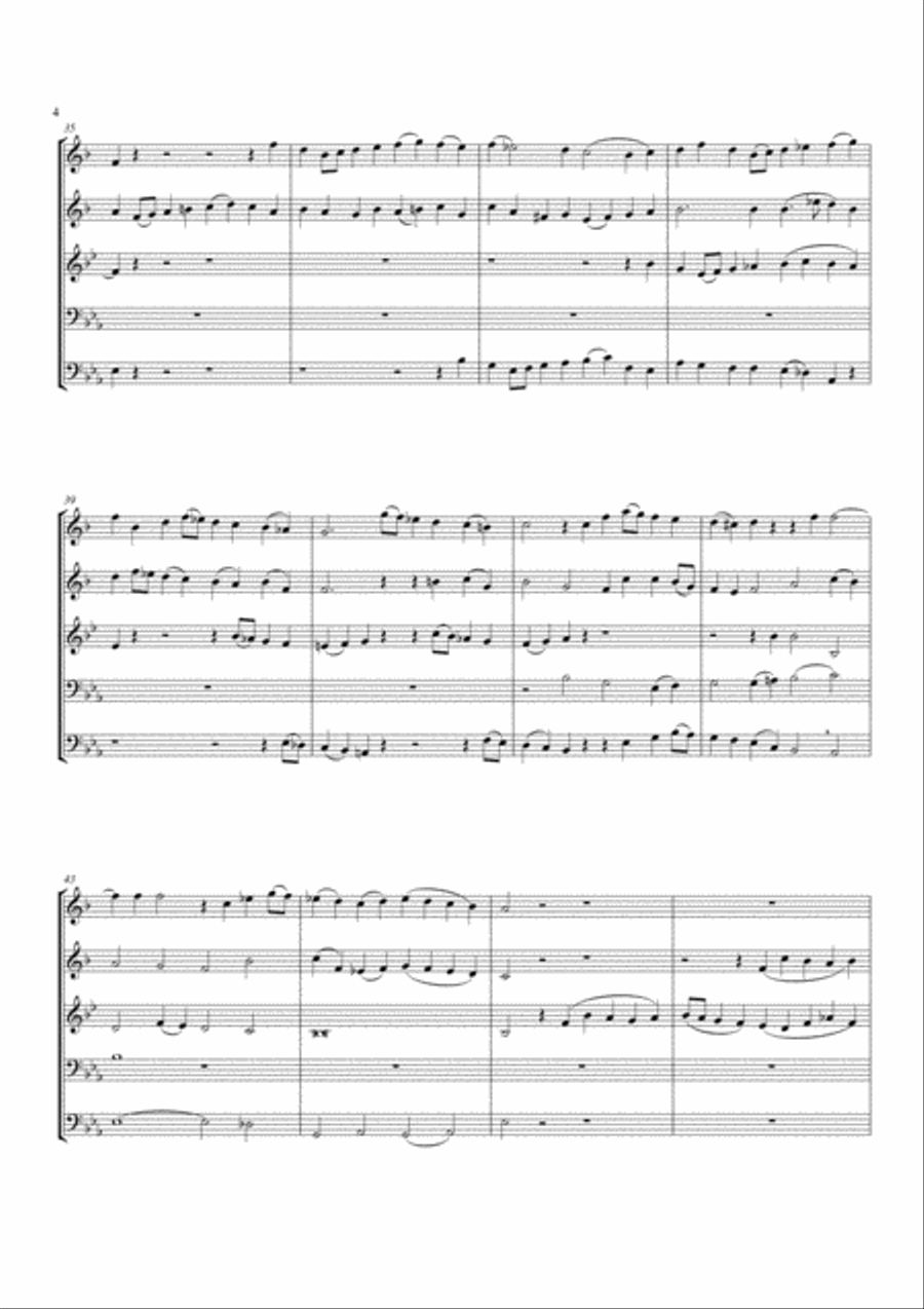The Son of God is Come To Earth Brass Quintet scores gallery preview page 4