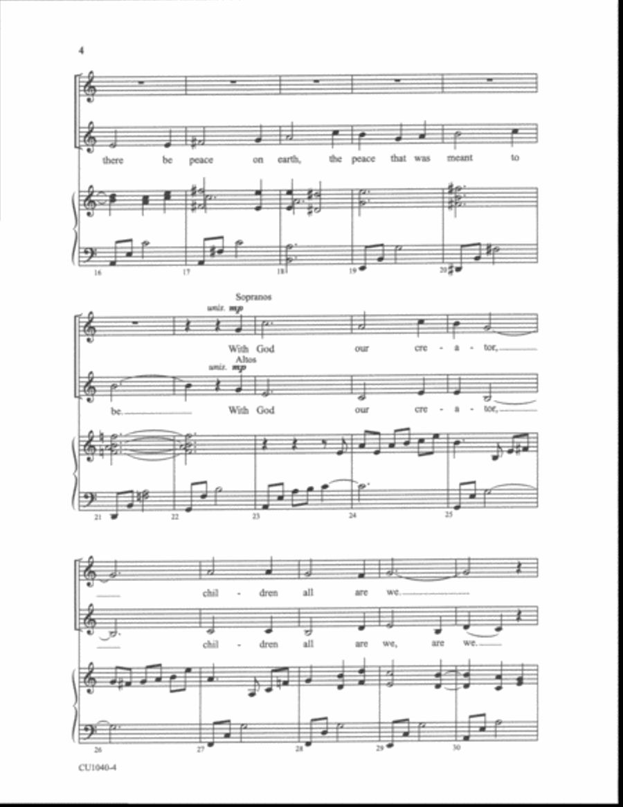 Let There Be Peace on Earth - SSAA SSAA scores gallery preview page 3
